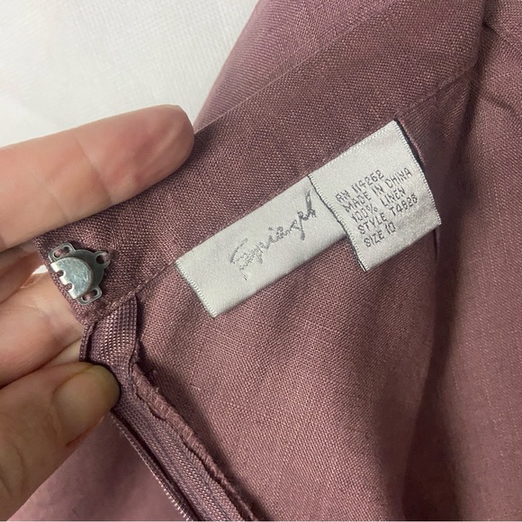 Lightweight 100% Linen Elegant Mauve Maxi Skirt - Picture 6 of 6